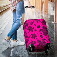 Polynesian Turtle Palm And Sea Pebbles Pink Luggage Covers - Polynesian Pride
