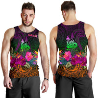 New Caledonia Polynesian Personalised Men's Tank Top - Summer Hibiscus - Polynesian Pride