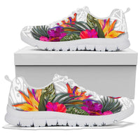 Guam Sneakers Polynesian Hibiscus White Pattern - Polynesian Pride