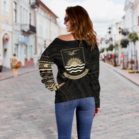 Kiribati in My Heart Micronesia Tattoo Style Off Shoulder Sweater A7 - Polynesian Pride