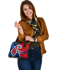 Samoa Shoulder Handbag - Samoa Flag with Polynesian Patterns - Polynesian Pride