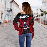 Samoa Polynesian Women's Off Shoulder Sweater - Samoan Spirit - Polynesian Pride
