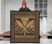 Hawaii Polynesian Kanaka Maoli Premium Quilt Gold - Polynesian Pride