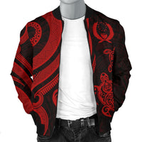 Pohnpei Micronesian Men Bomber Jacket - Red Tentacle Turtle - Polynesian Pride