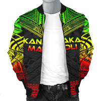 Kanaka Maoli Polynesian Chief Men's Bomber Jacket - Reggae Version - Polynesian Pride