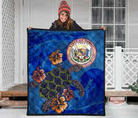 Hawaii Seal Hibiscus Ocean Pin Light Turtle Sea Premium Quilt - Polynesian Pride