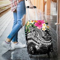 Fiji Polynesian Luggage Covers - Summer Plumeria (Black) - Polynesian Pride
