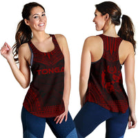 Tonga Women's Racerback Tank - Polynesian Chief Red Version - Polynesian Pride