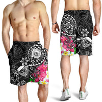 Hawaii Polynesian Men's Shorts - Hawaii Seal With Turtle Plumeria (Black) - Polynesian Pride