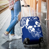 Tonga Polynesian Luggage Cover - Tongan Pride (Bright Blue) - Polynesian Pride