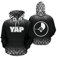 Yap All Over Hoodie Black Fog Style Unisex Black - Polynesian Pride