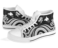 Papua New Guinea High Top Canvas Shoes - White Tentacle Turtle - Polynesian Pride