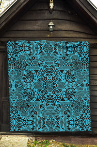 Polynesian Premium Quilt Grown Blue White - Polynesian Pride