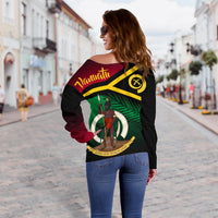 Vanuatu Rugby Women Off Shoulder Sweater Proud Vibes - Polynesian Pride