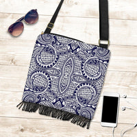 Polynesian Tribal Crossbody Boho Handbag Blue - Polynesian Pride
