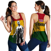Hawaii Kanaka Flag Polynesian Queen Lili'uokalani Women's Racerback Tank Red - Polynesian Pride