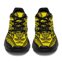 Polynesian Plumeria Mix Yellow Black Chunky Sneakers - Polynesian Pride