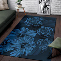 Hawaiian Map Hibiscus Flowers Vintage Polynesian Rug AH - Polynesian Pride
