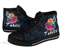 Tahiti Polynesian High Top Shoes - Tropical Flower - Polynesian Pride