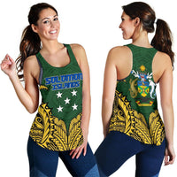 Solomon Islands Premium Racerback Tank A7 Green and Yellow - Polynesian Pride
