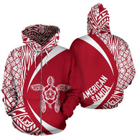 American Samoa Turtle Polynesian Zip up Hoodie Circle Style 04 Unisex Art - Polynesian Pride
