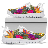 Tuvalu Sneakers Polynesian Hibiscus White Pattern - Polynesian Pride