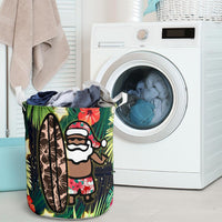 Hawaii Santa Claus Surf Christmas Pattern Laundry Basket - AH - Polynesian Pride