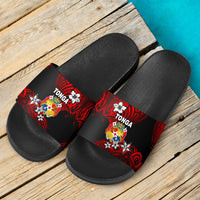 Mate Ma'a Tonga Rugby Slide Sandals Polynesian Unique Vibes - Red - Polynesian Pride