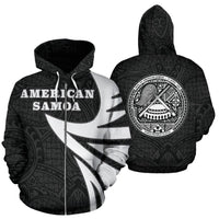 American Samoa Polynesian Zip up Hoodie Warrior Style Unisex Art - Polynesian Pride