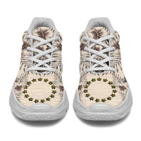 Cook Islands Chunky Sneakers - The Beige Hibiscus - Polynesian Pride