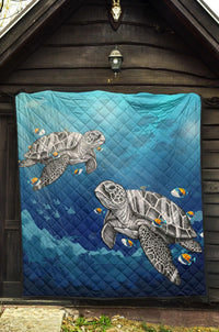 Turtle And Humuhumunukunukuapua'a Premium Quilt - Polynesian Pride