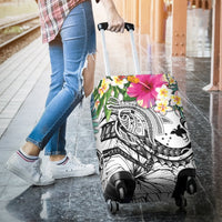 Papua New Guinea Polynesian Luggage Covers - Summer Plumeria (White) - Polynesian Pride