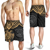 American Samoa Polynesian Men's Shorts - Gold Turtle - Polynesian Pride