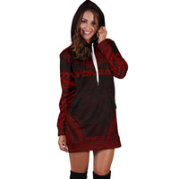 Tonga Women's Hoodie Dress - Polynesian Red Chief - Polynesian Pride