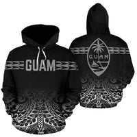 Guam All Over Hoodie Polynesian Fog Unisex Black - Polynesian Pride