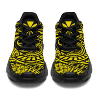 Kanaka White Chunky Sneakers Yellow - Circle Style - Polynesian Pride