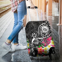 Hawaii Polynesian Luggage Covers - Hawaii Seal With Turtle Plumeria (Black) - Polynesian Pride