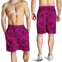 Polynesian Kakau Turtle Pink Men's Short - Polynesian Pride
