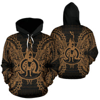 Vanuatu Polynesian ll Over Hoodie Map Gold Gold - Polynesian Pride