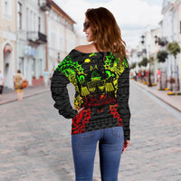 Fiji Polynesian Shoulder Sweater Map Reggae - Polynesian Pride