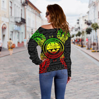 Federated States Of Micronesia Polynesian Shoulder Sweater Map Reggae - Polynesian Pride