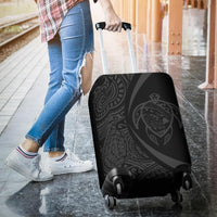 Hawaii Turtle Map Polynesian Luggage Cover - Gray - Circle Style - Polynesian Pride