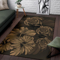 Hawaiian Map Hibiscus Flowers Vintage Polynesian Rug AH - Polynesian Pride
