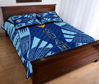 Guam Quilt Bed Set - Guam Coat Of Arms Polynesian Tattoo Style - Polynesian Pride