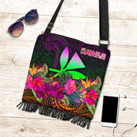 Polynesian Hawaii Kanaka Maoli Crossbody Boho Handbag - Summer Hibiscus One Style One Size Reggae - Polynesian Pride