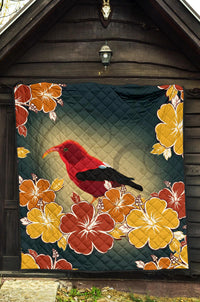 Honeycreeper Hibiscus Premium Quilt - Polynesian Pride