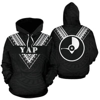 Yap All Over Hoodie Black Sailor Style Unisex Black - Polynesian Pride