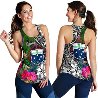 Samoa Women Racerback Tank - Turtle Plumeria Banana Leaf - Polynesian Pride