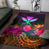 Polynesian Hawaii Kanaka Maoli Area Rug - Summer Hibiscus - Polynesian Pride