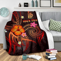 New Caledonia Polynesian Personalised Premium Blanket - Legend of New Caledonia (Red) - Polynesian Pride